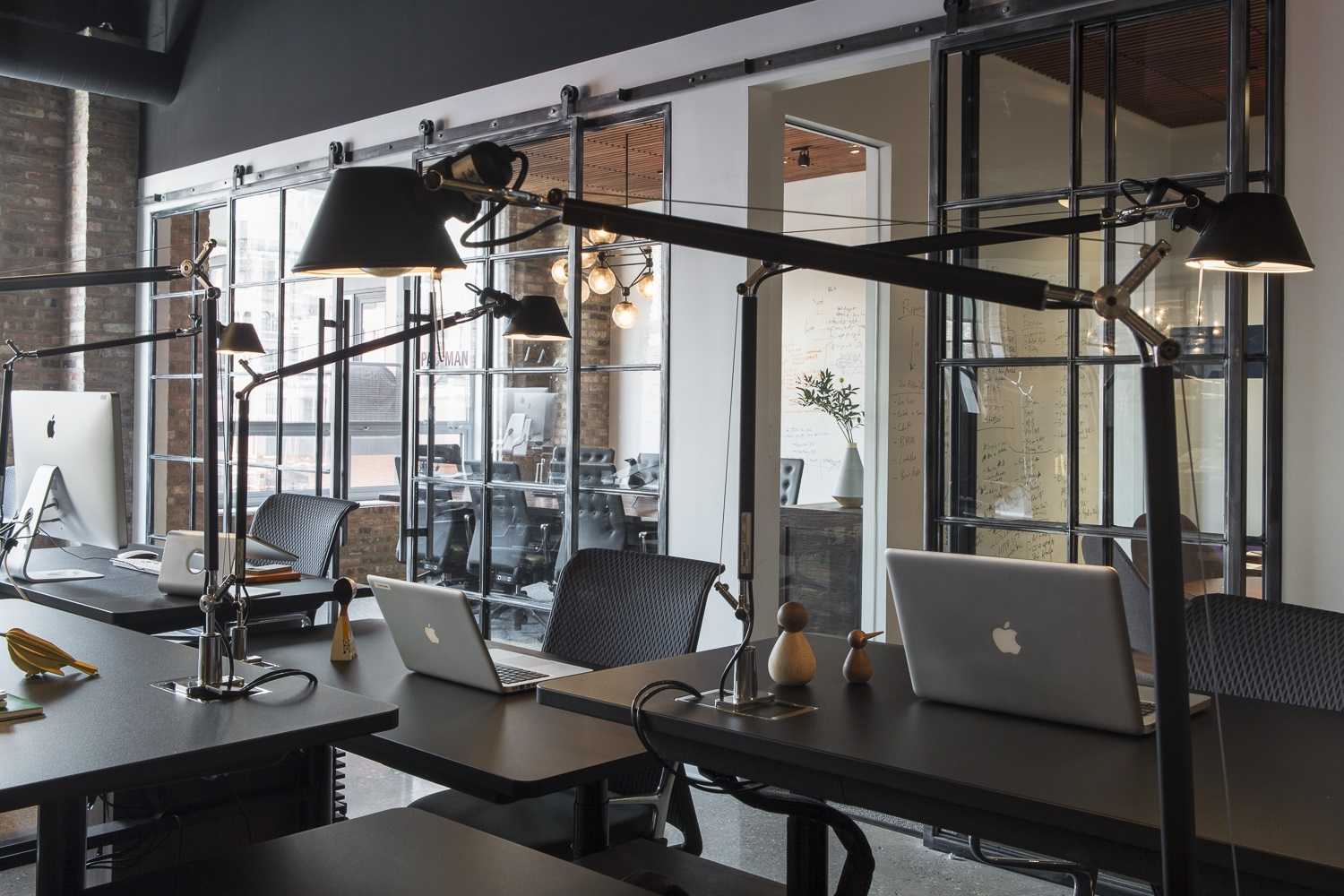 industrial office with open desks