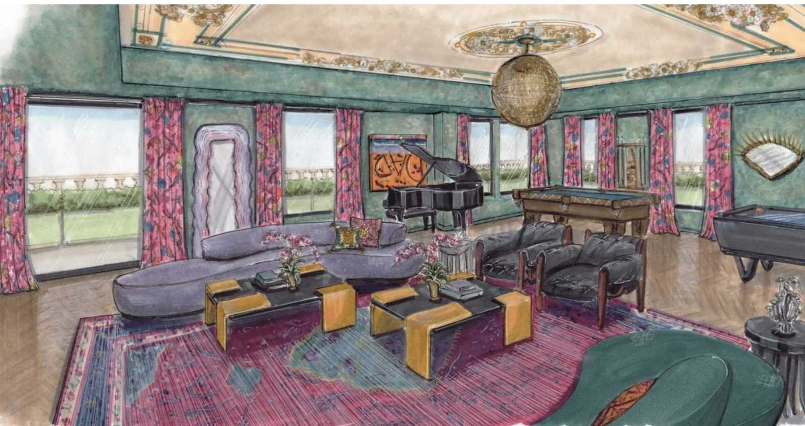 Penthouse Interior Design with disco ball