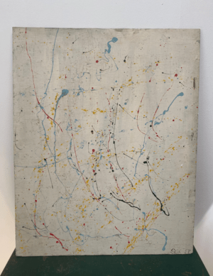 mid century modern splatter painting