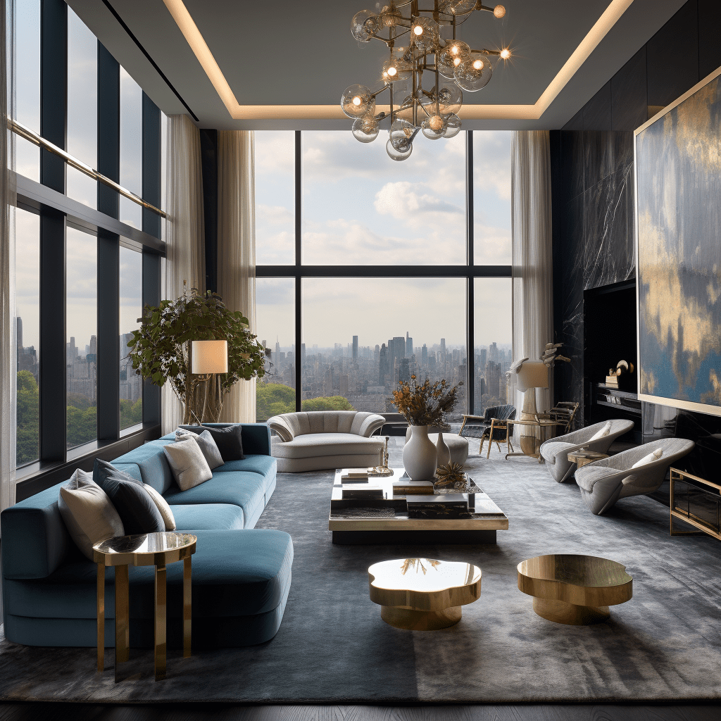 220 Central Park South Penthouse Living Room